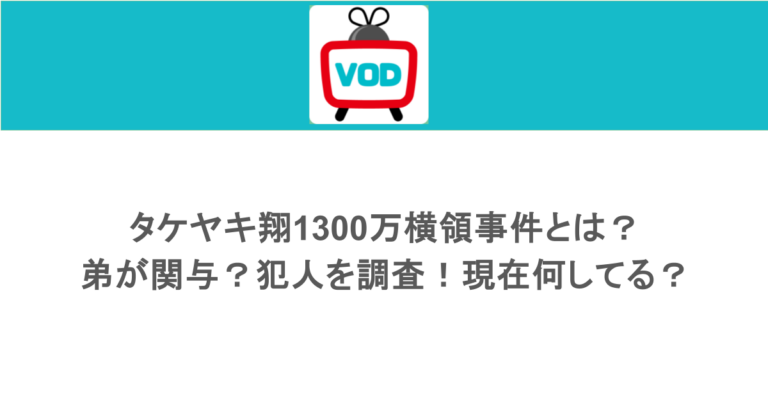 タケヤキ翔1300万横領事件とは？弟が関与？犯人を調査！現在何してる？