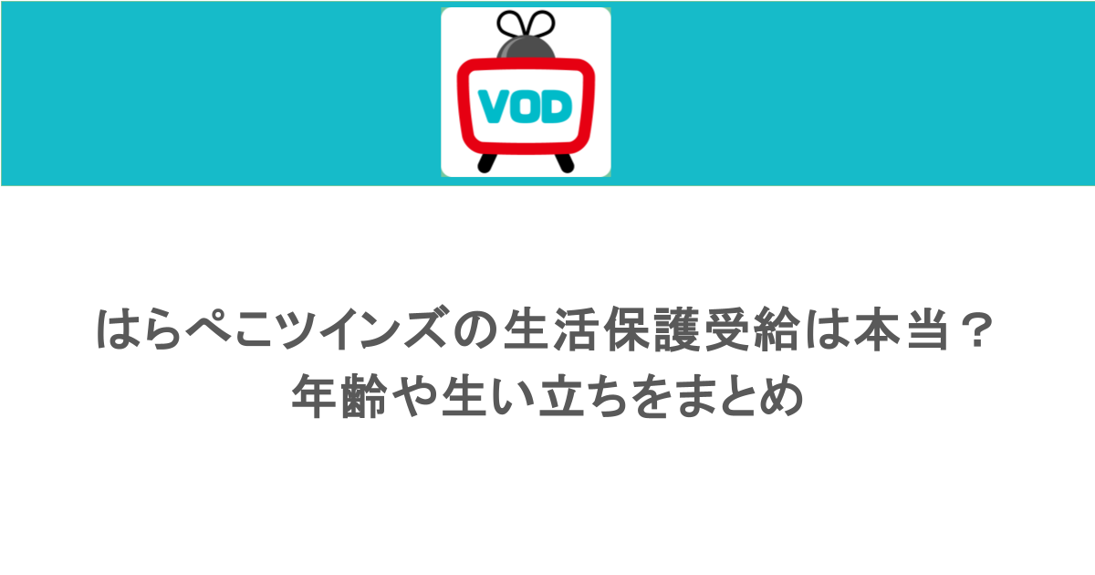 はらぺこツインズの生活保護受給は本当?年齢や生い立ちをまとめ